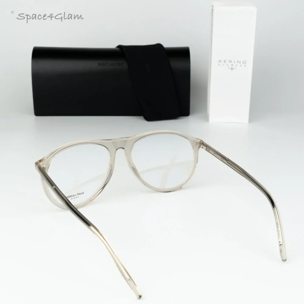Saint Laurent Women Eyeglasses Trans Beige Demo Pilot SL667OPT 003 BRAND NEW